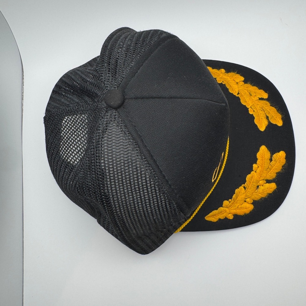 Vtg Colorado SCRIPT Trucker Hat OSFA Black Yellow Scrambled Eggs Mesh Snapback - Picture 5 of 12